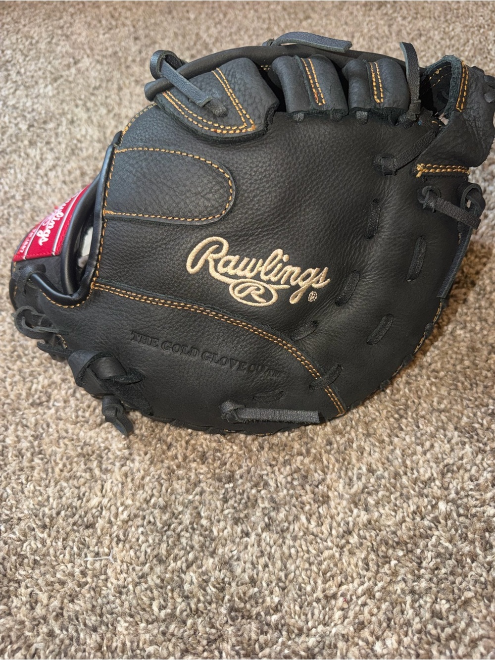 Rawlings Renegade R115FBM 11.5" RH Leather Baseball Glove Padded Palm Black/Red
